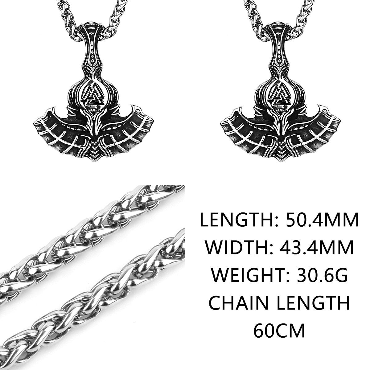 Vintage Viking Anchor Rune Titanium Steel Pendant