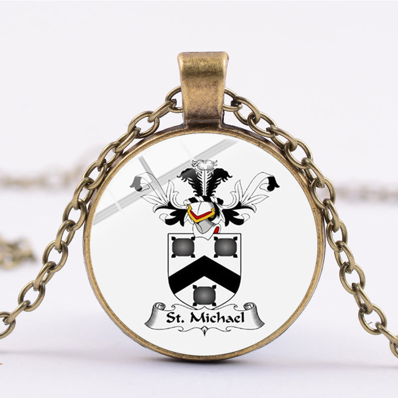 Shield Angel Christian Time Gemstone Pendant Necklace Wholesale