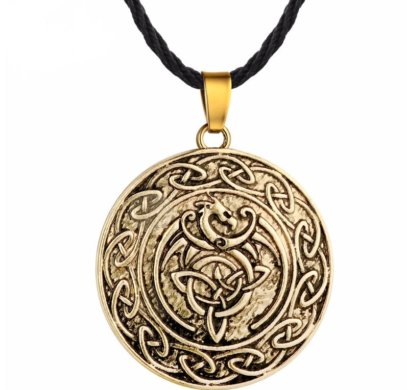 Vintage ancient bronze amulet necklace
