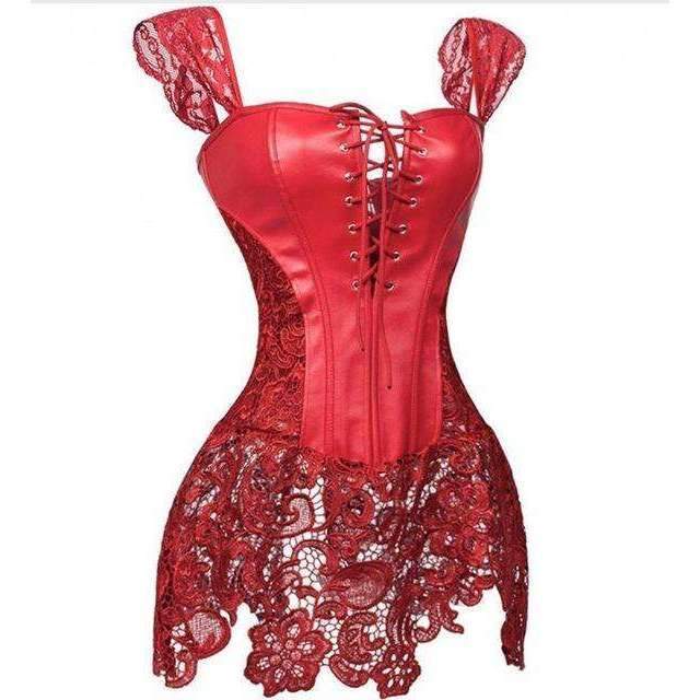Steampunk Sexy Black Faux Leather Corset
