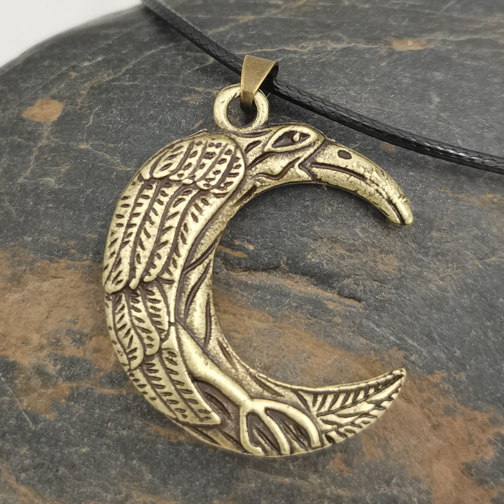 Nordic Amulet Raven Metal Celtic Raven Pendant Necklace