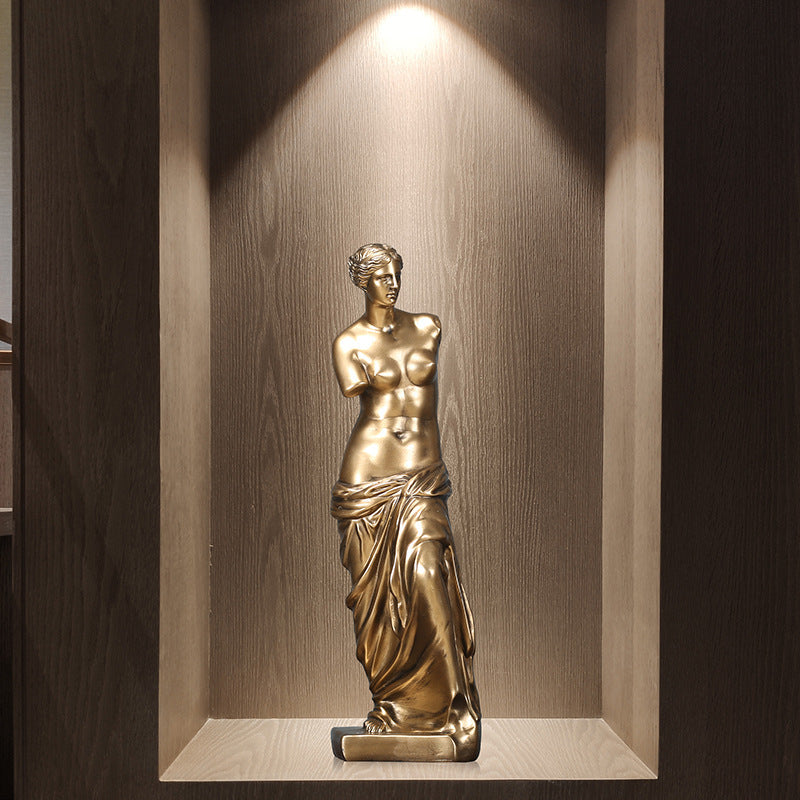 Broken arm Venus statue living room porch decoration