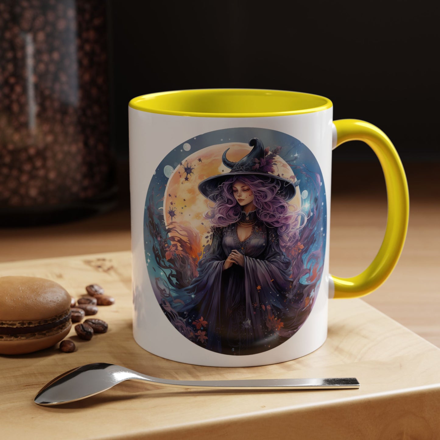 Mystical Witch Coffee Mug, Enchanted Mug, Cute Witch Gift, Magic Drinkware, Celestial Kitchen Decor, Unique Witchy Present