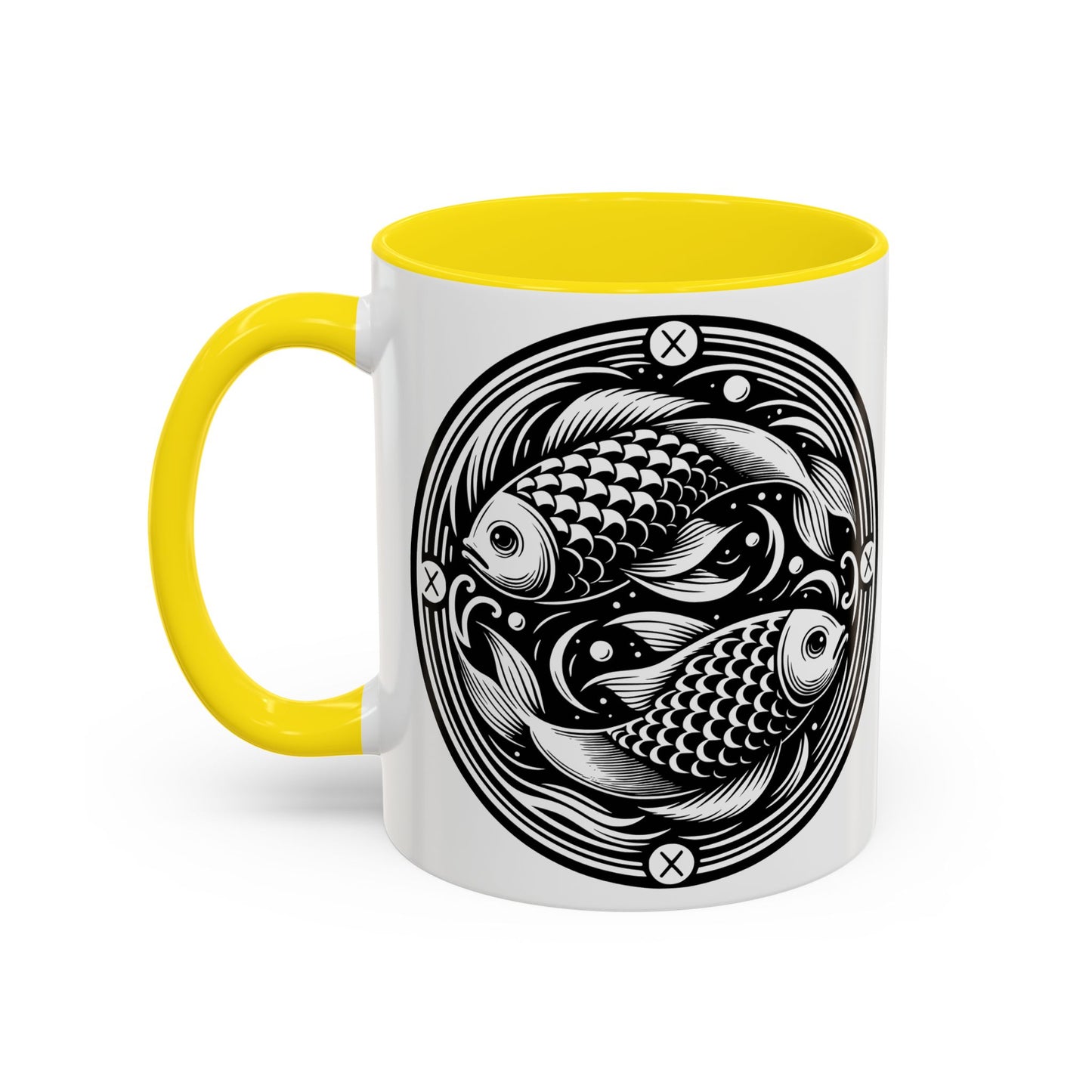 Elegant Koi Fish Accent Coffee Mug - Unique Artwork, Perfect for Tea Lovers, Gift for Him/Her, Home Decor, Birthday Present