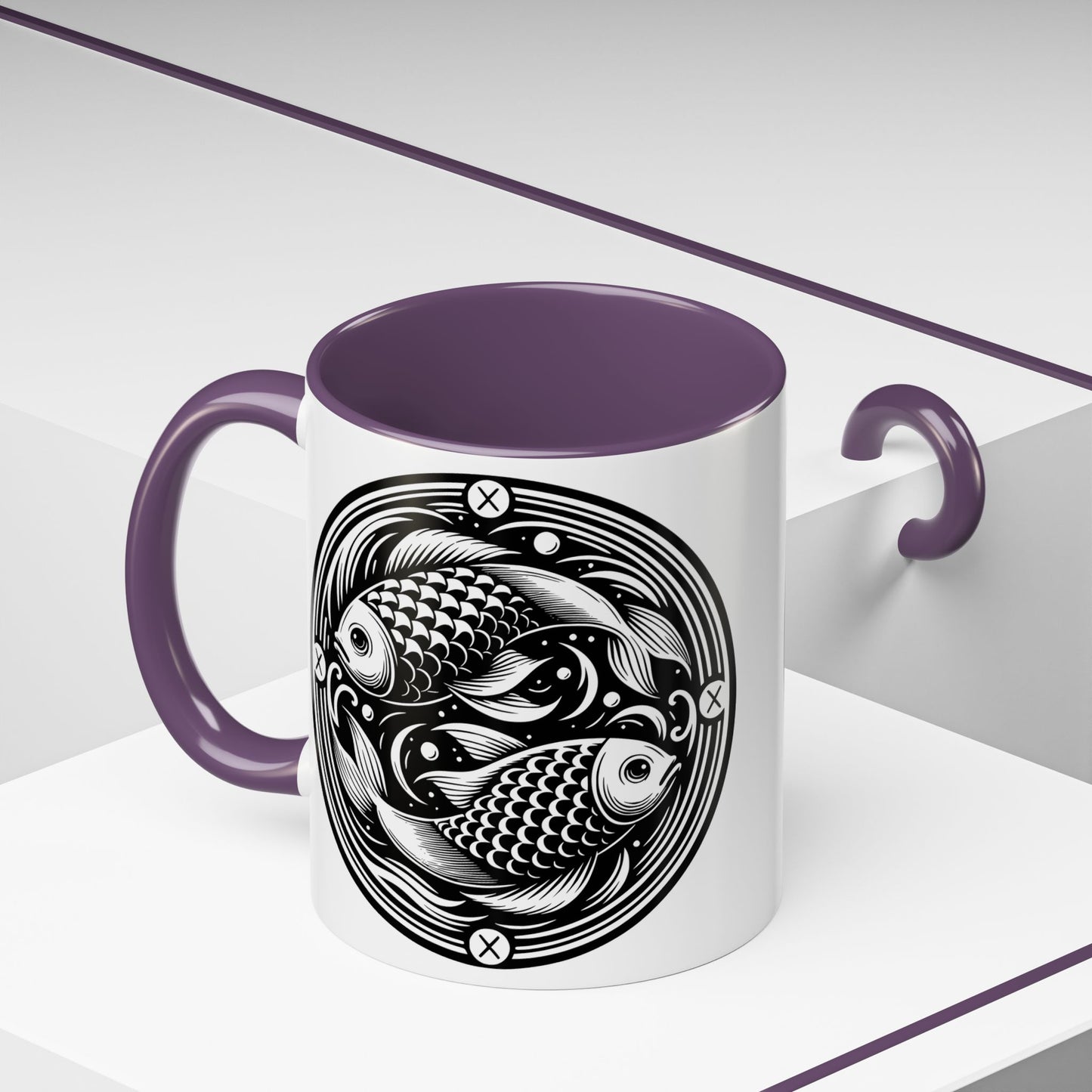 Elegant Koi Fish Accent Coffee Mug - Unique Artwork, Perfect for Tea Lovers, Gift for Him/Her, Home Decor, Birthday Present