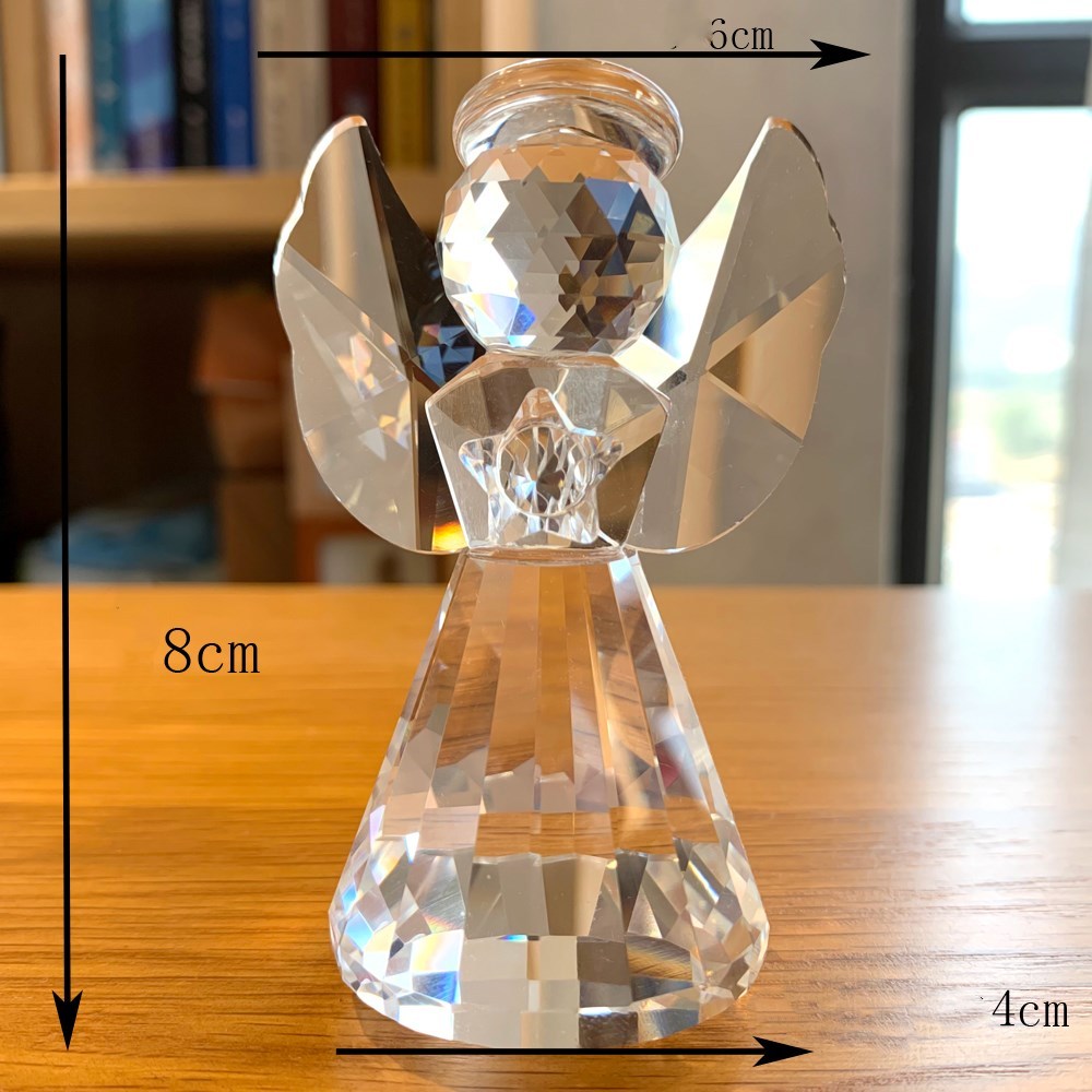 Transparent white crystal glass Angel Ornament