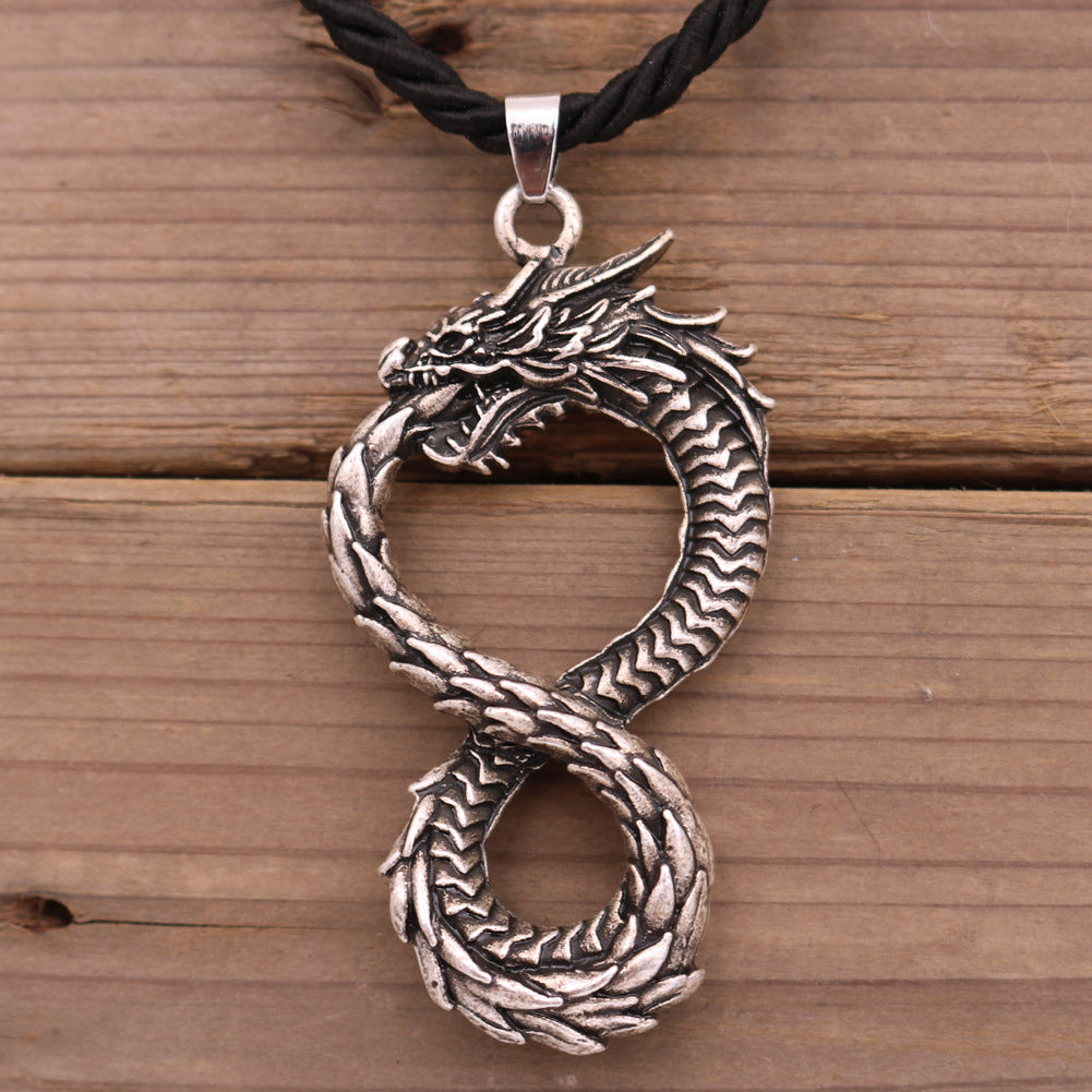 Eight Dragon Necklace Retro Style Dragon Head Pendant