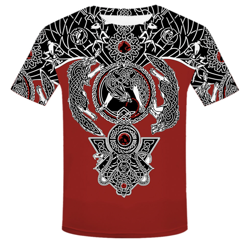 PLstar Cosmos New Fashion Men T Shirt Viking Tattoo