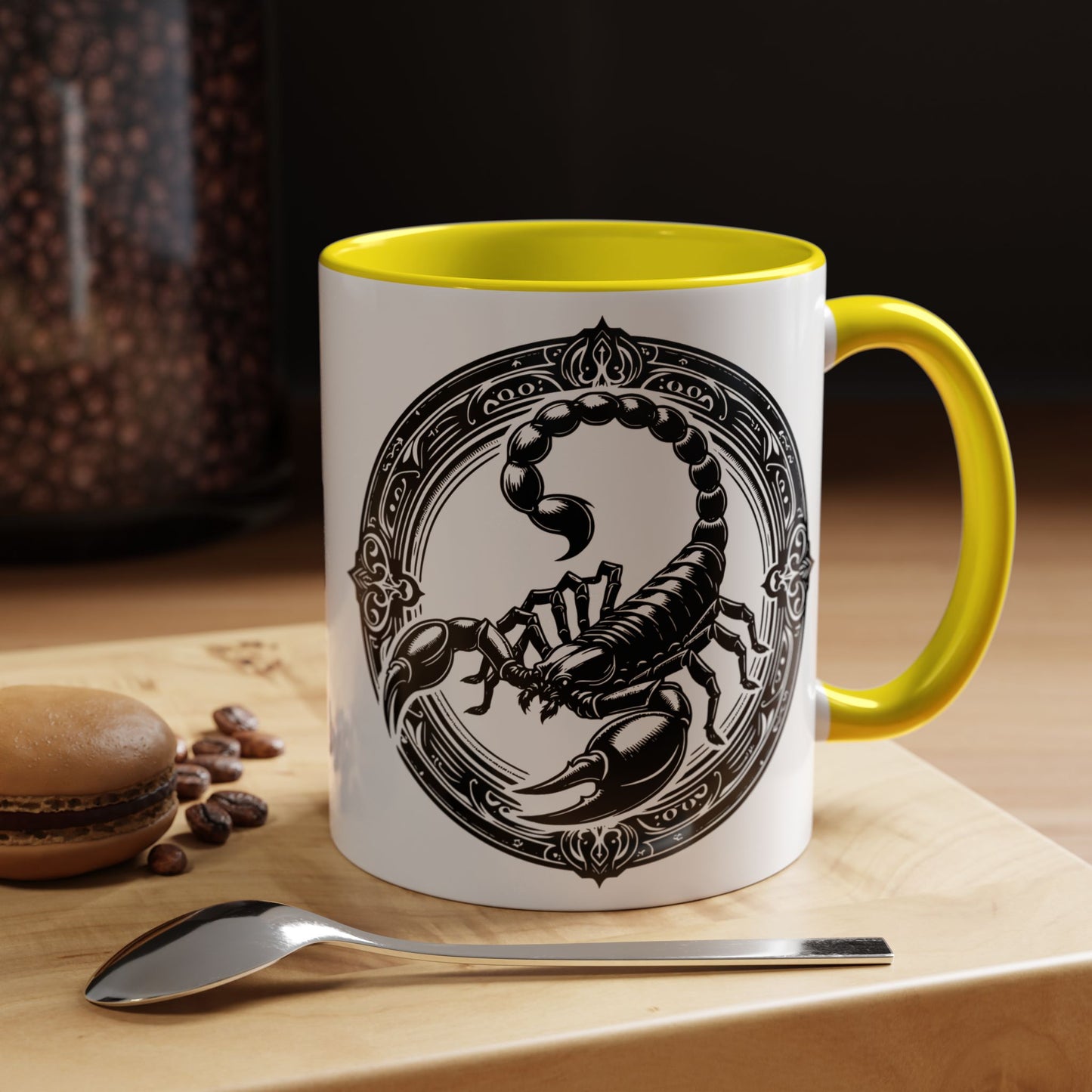 Scorpio Accent Coffee Mug - Personalized Gift, Zodiac Decor, Astrology Lover's Mug, Black and White Design, Birthday Gift
