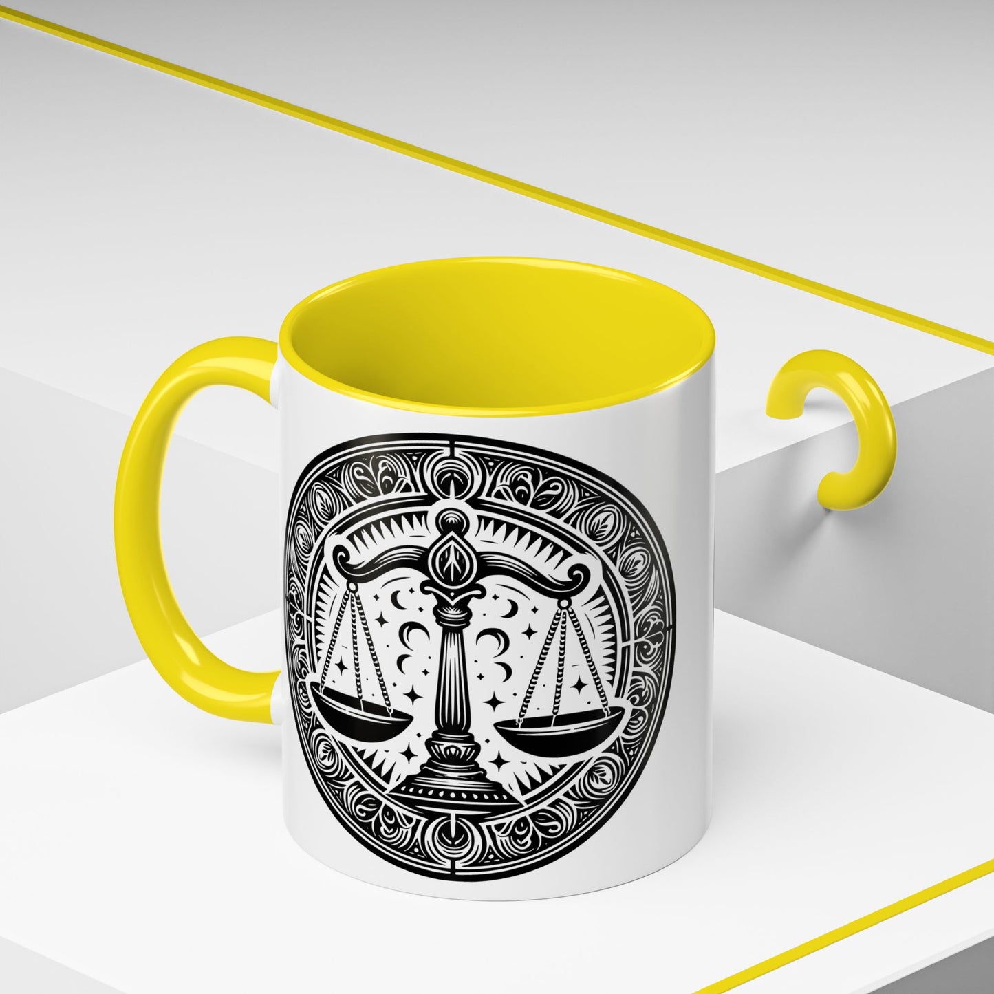 Justice Scale Accent Coffee Mug - Perfect Gift for Lawyers, Graduations, Law School, Legal Professionals, Motivational Decor