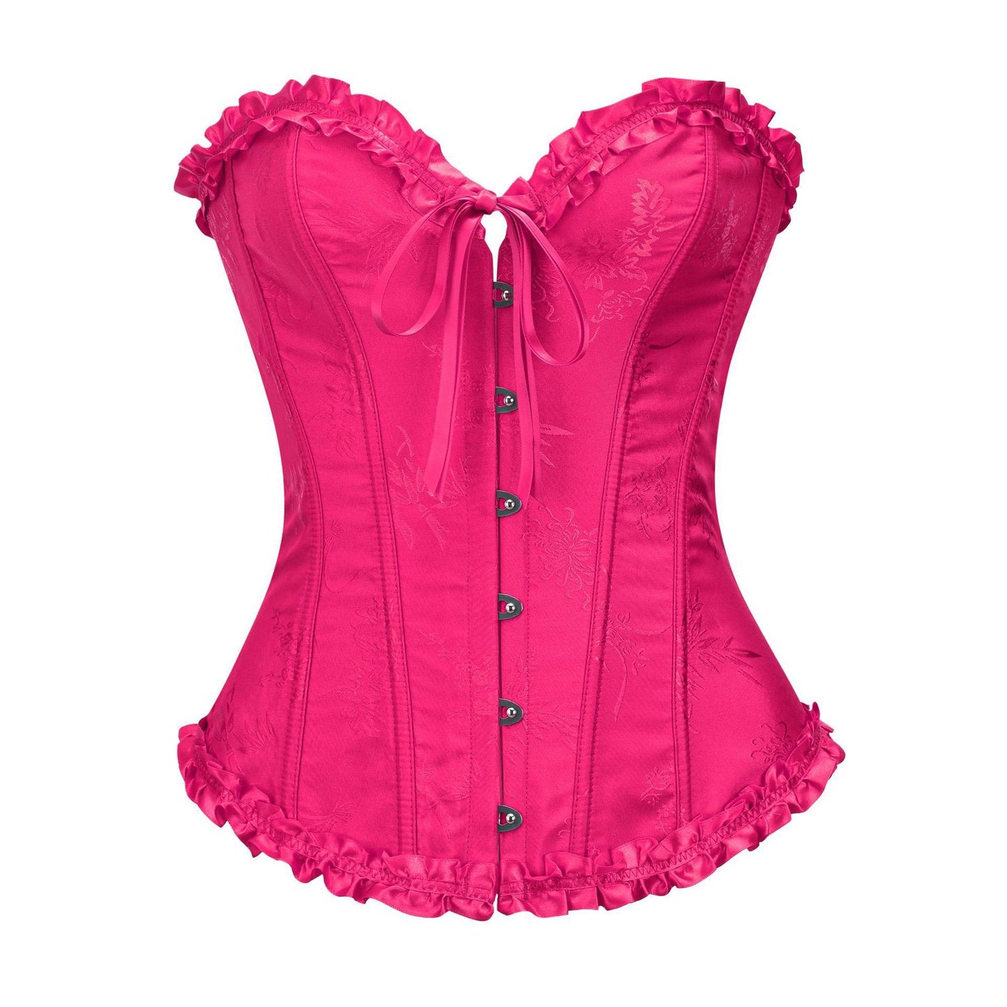 Retro Corset Waist Top Rose Red