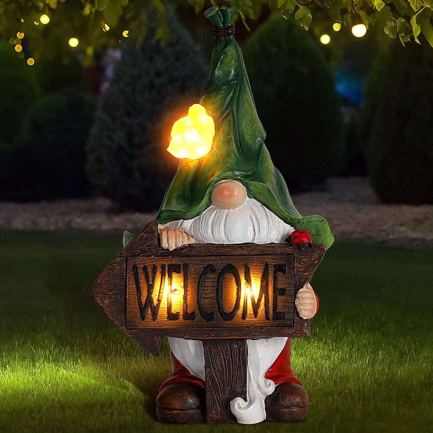Créatif extérieur Solaire Lampe Décorative Jardin Jardin Artisanat Résine Statue Ornements