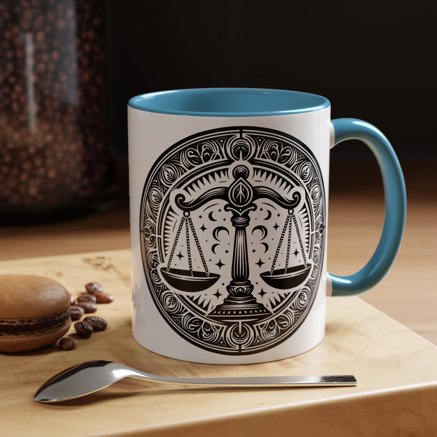 Justice Scale Accent Coffee Mug - Perfect Gift for Lawyers, Graduations, Law School, Legal Professionals, Motivational Decor