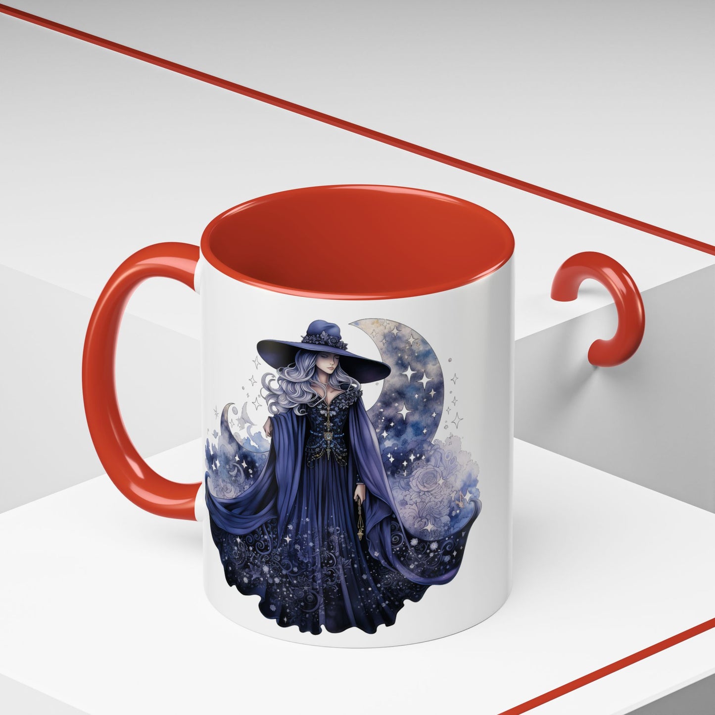 Mystical Sorceress Coffee Mug, Celestial Mug, Witch Coffee Cup, Astrology Drinkware, Enchanted Gift, Moon Phase Mug