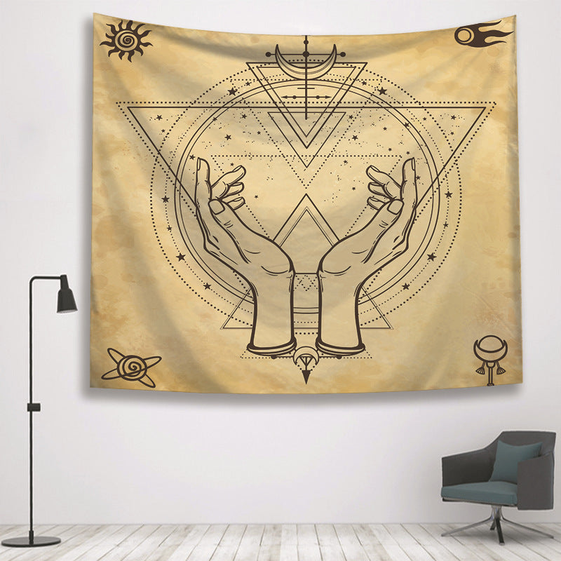 Divination Sorcière Main Maison Tapisserie