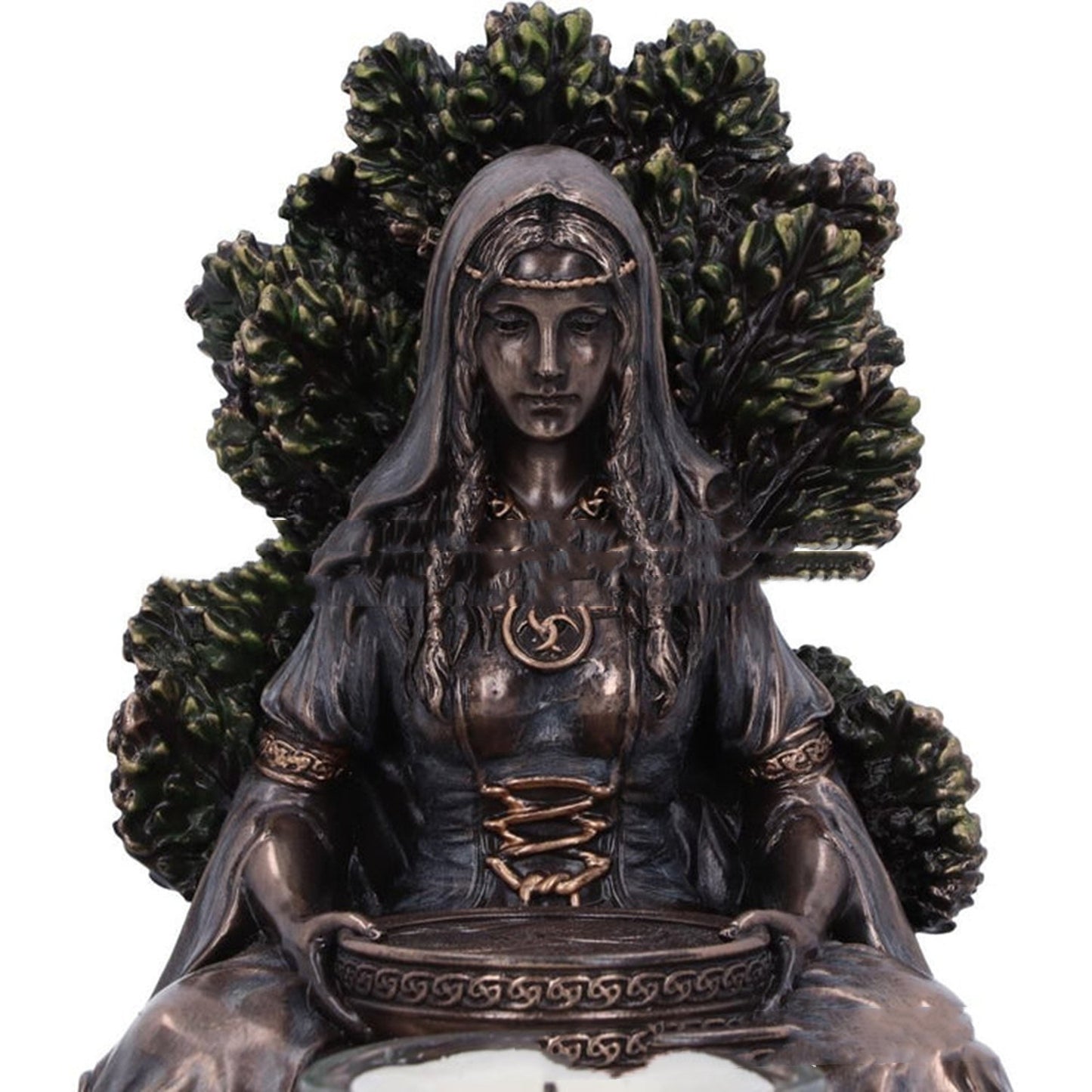Candlestick Decorations For Statue Of The Celtic Goddess