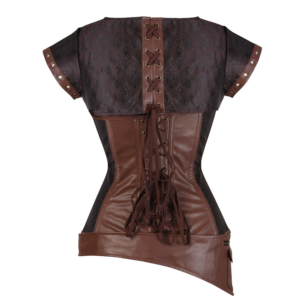 Court Gothic PU Retro Fashion Luxury Sexy Lock Corset