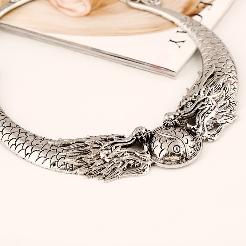 Retro Carved Dragon Necklace