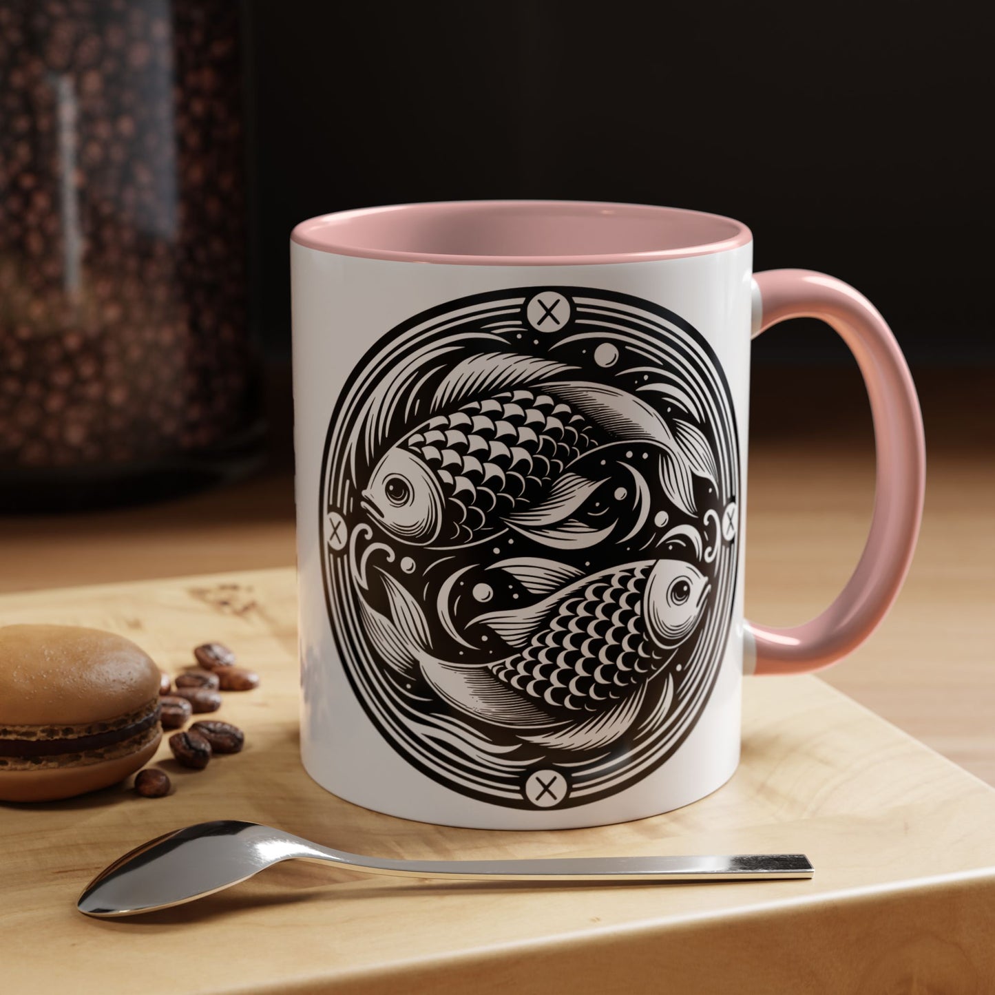 Elegant Koi Fish Accent Coffee Mug - Unique Artwork, Perfect for Tea Lovers, Gift for Him/Her, Home Decor, Birthday Present