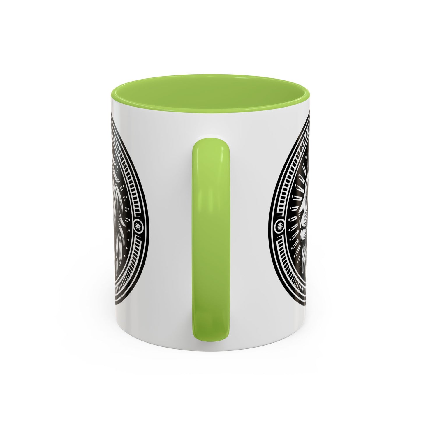 Monochrome Lion Accent Coffee Mug, Boho Lion Mug, Animal Print Coffee Cup, Unique Gift for Coffee Lovers, Home Decor