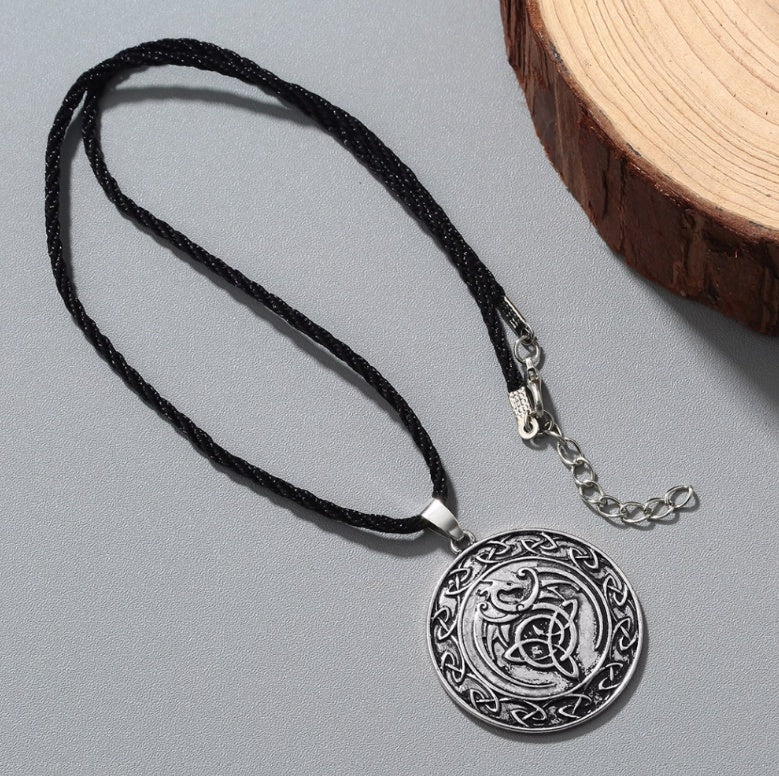 Vintage ancient bronze amulet necklace