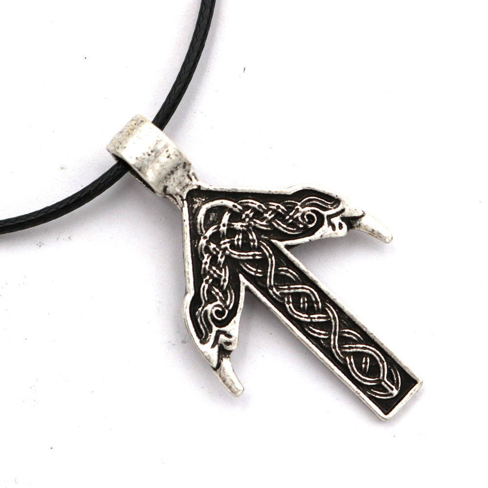 Flute Rune Pendant Nordic Amulet Clavicle Chain