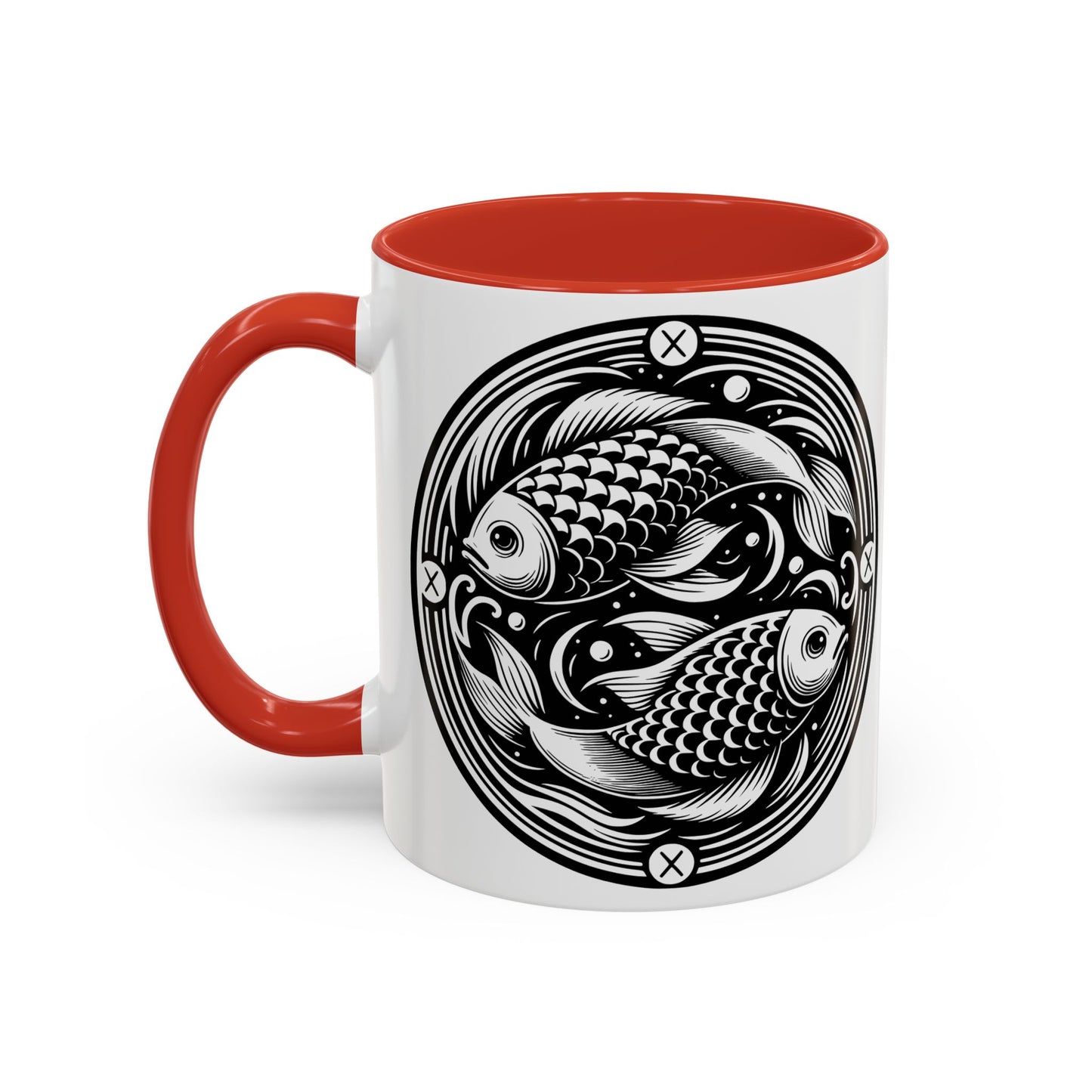 Elegant Koi Fish Accent Coffee Mug - Unique Artwork, Perfect for Tea Lovers, Gift for Him/Her, Home Decor, Birthday Present