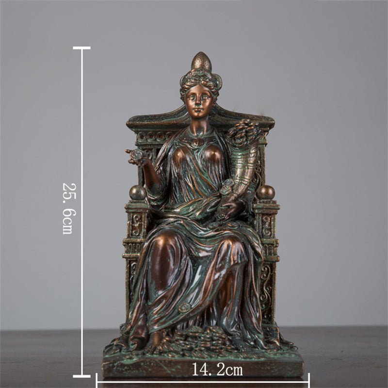 Classical European Goddess Of Fortune Bronze Retro Entrance Cabinet Desktop Ornament