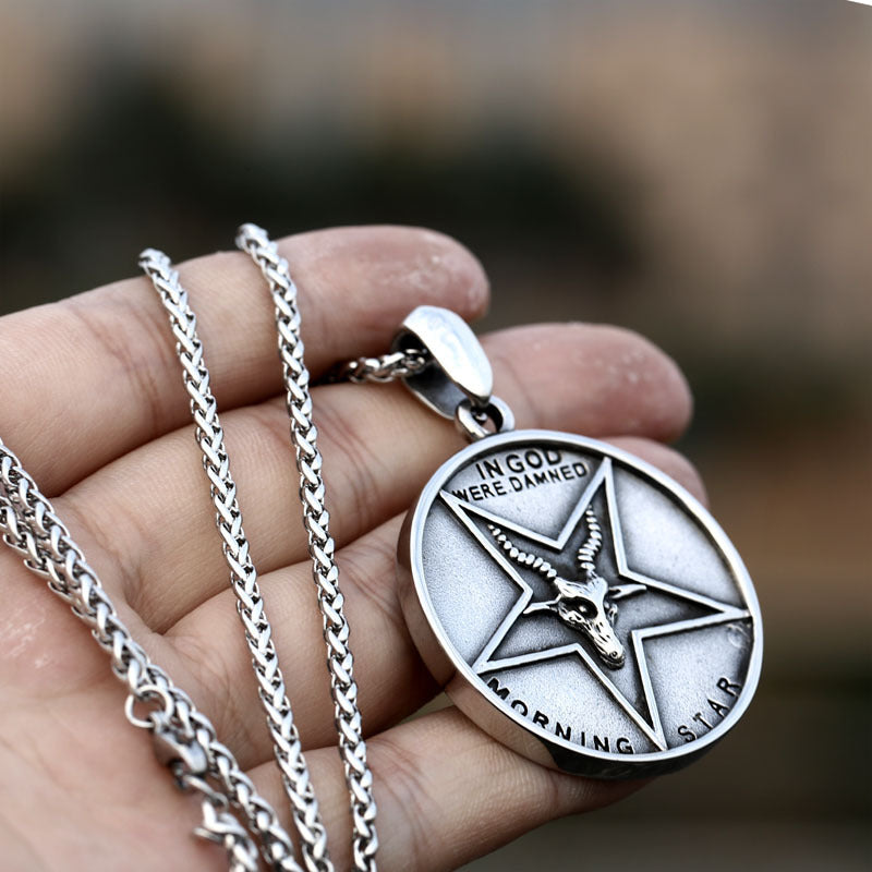 Heavy Casting Sunflower Seed Buckle Vintage Satan Titanium Steel Pendant