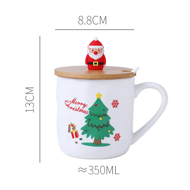 Ceramic Mug With Wooden Lid And Spoon