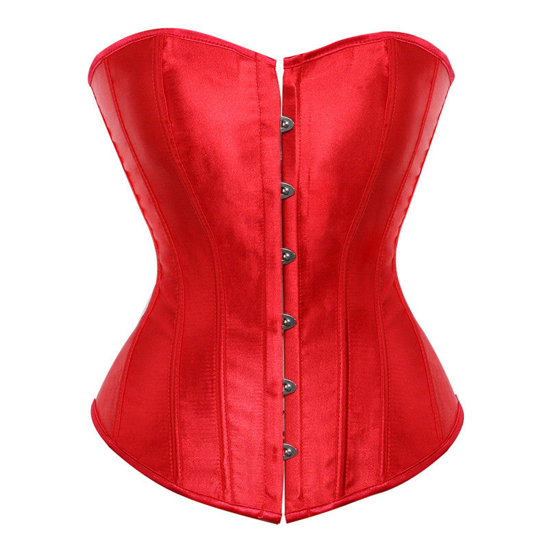 Corset Smooth Satin Cloth Gather Breast Support Body Shaping Underwear