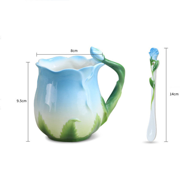 Fleur En Céramique Café De Fleur de Thé Rose Tasse