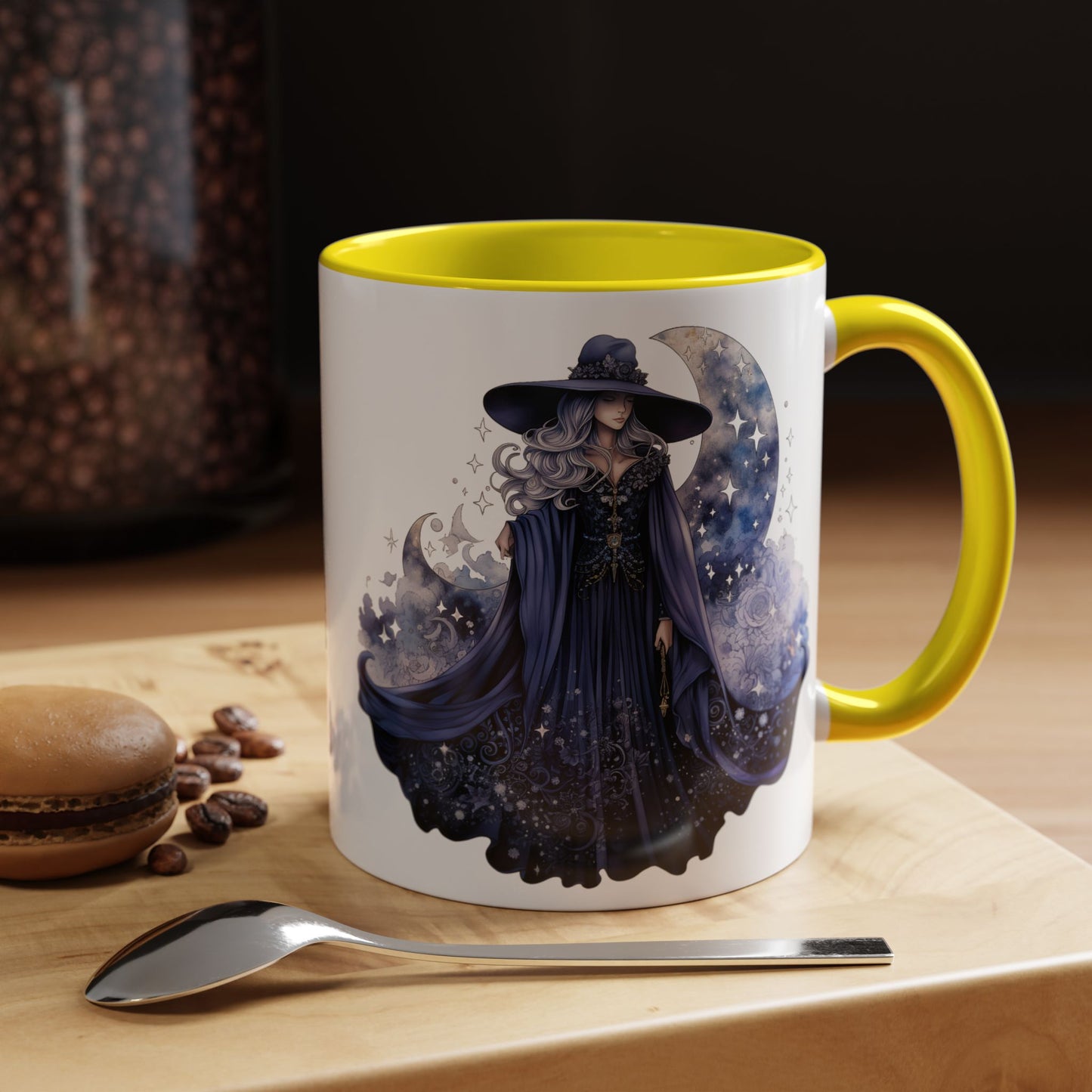 Mystical Sorceress Coffee Mug, Celestial Mug, Witch Coffee Cup, Astrology Drinkware, Enchanted Gift, Moon Phase Mug