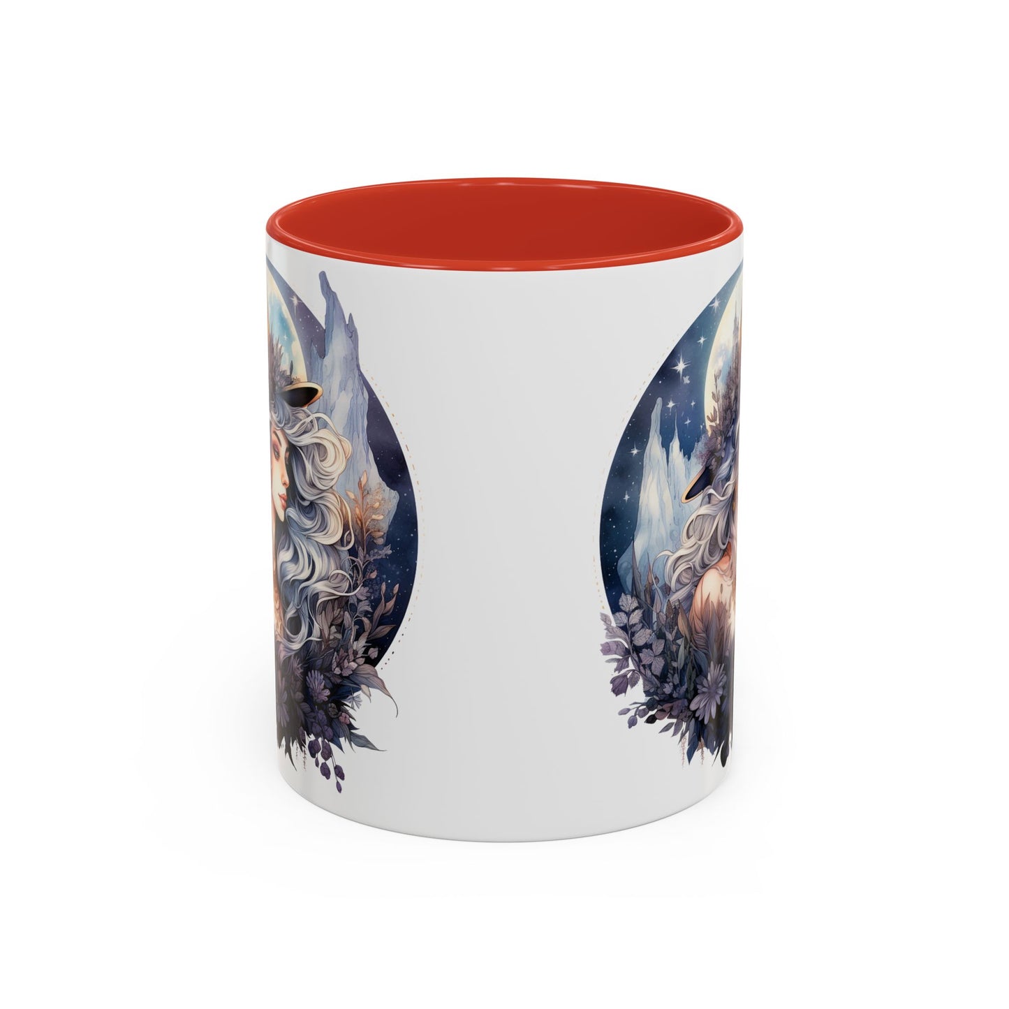 Mystical Floral Accent Coffee Mug, Enchanting Gift for Her, Elegant Home Decor, Celestial Mug, Perfect for Birthdays