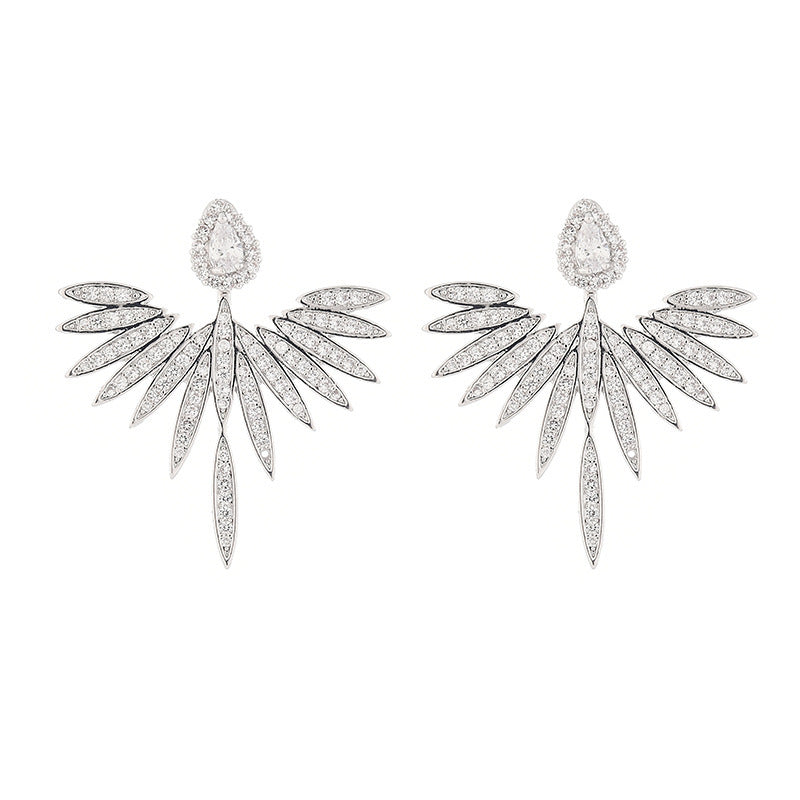 Zircon boucles d'oreilles ailes d'ange boucles d'oreilles