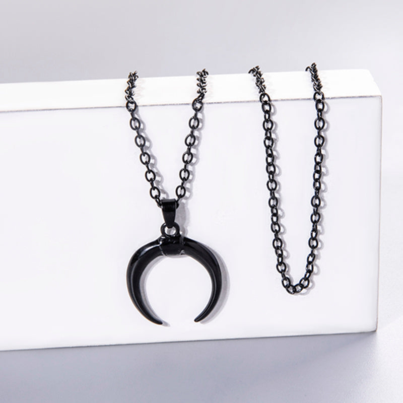Punk Noir Sorcière Corne Collier Halloween Bijoux