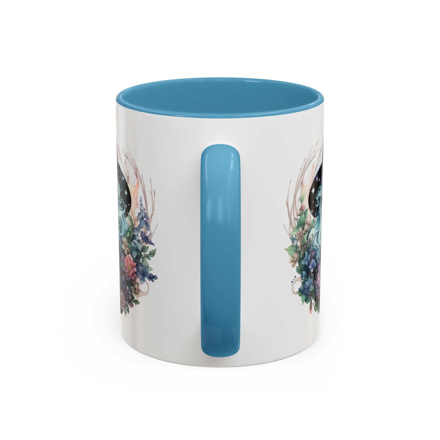 Mystical Floral Witch Coffee Mug with Accent, Gift for Witches, Unique Boho Kitchen Decor, Tea Lover's Mug, Magical Drinkware