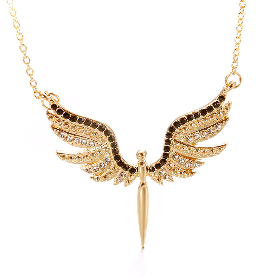 Diamond angel praying to guard angel wings
