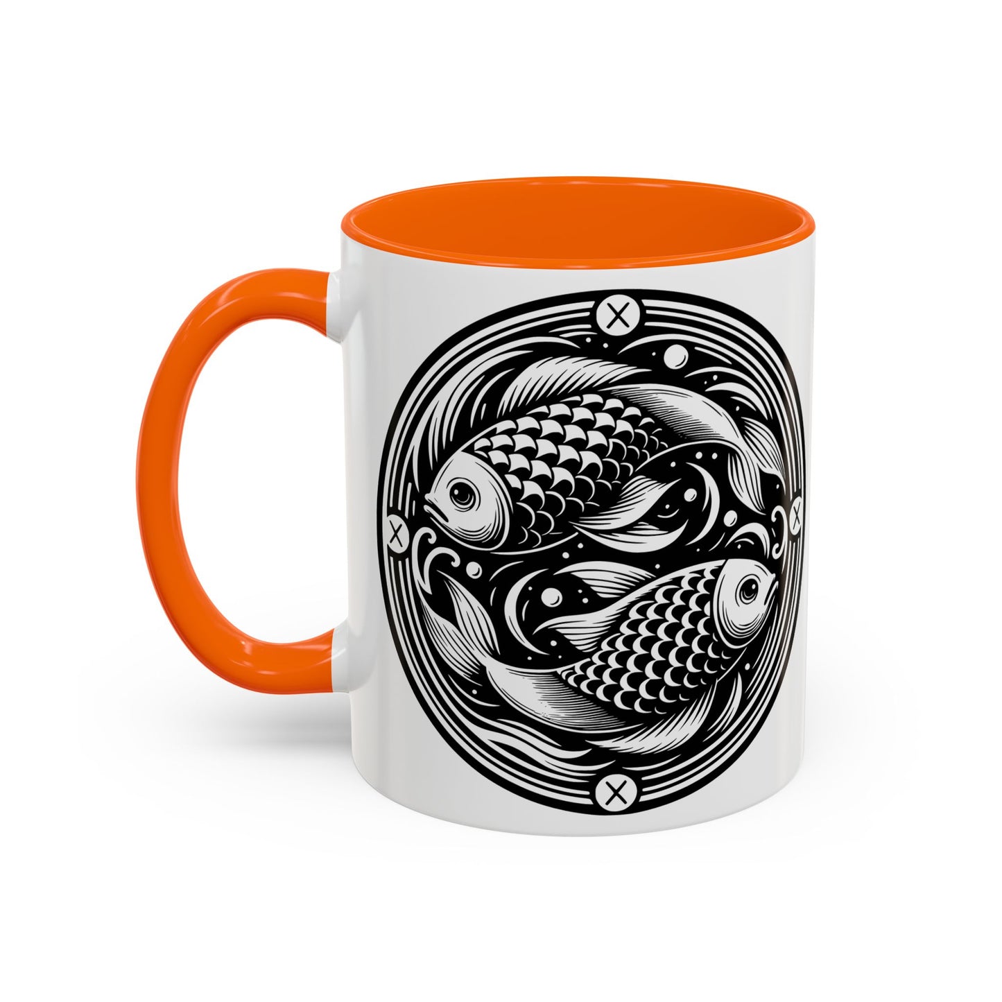 Elegant Koi Fish Accent Coffee Mug - Unique Artwork, Perfect for Tea Lovers, Gift for Him/Her, Home Decor, Birthday Present