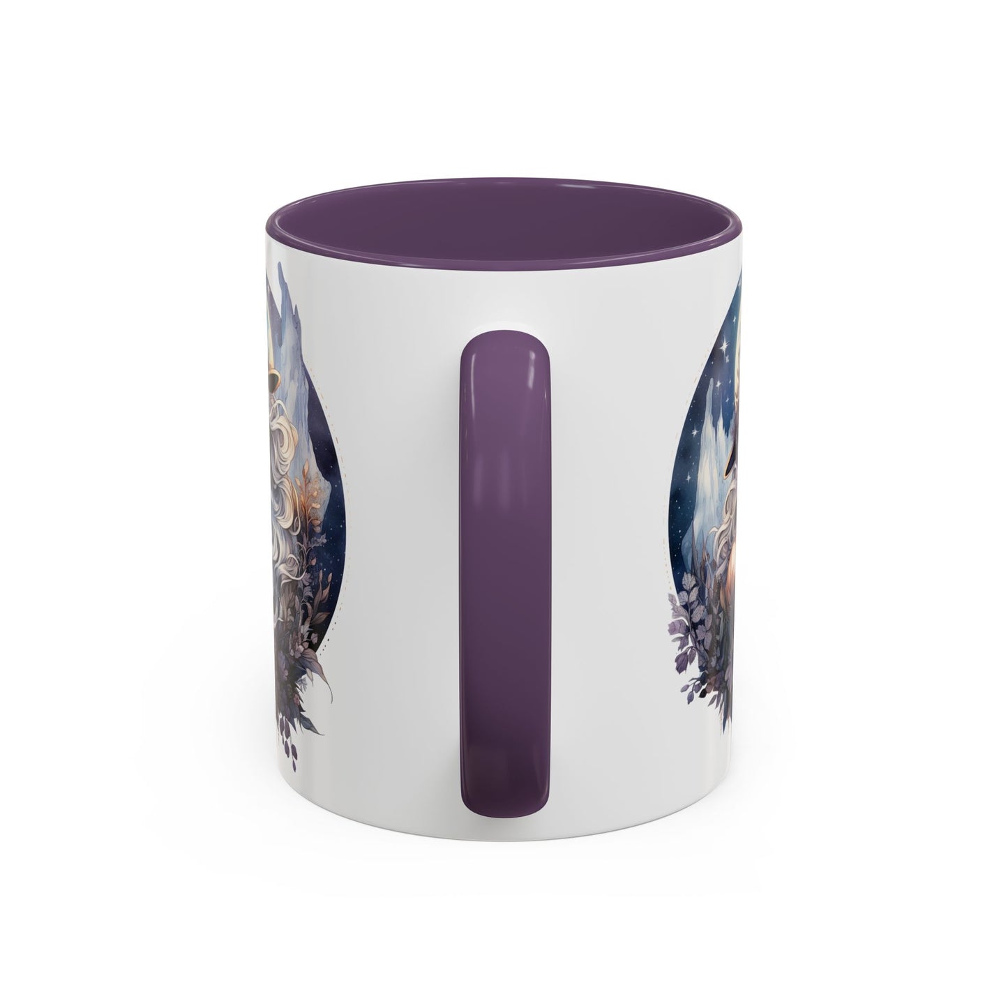 Mystical Floral Accent Coffee Mug, Enchanting Gift for Her, Elegant Home Decor, Celestial Mug, Perfect for Birthdays