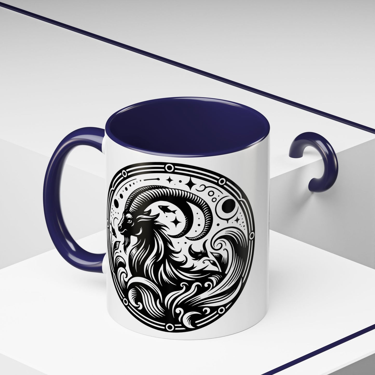 Astrological Black and White Accent Coffee Mug - Zodiac Sign, Horoscope Gift, Astrology Lovers, Unique Kitchen Decor, Cosmic Drinkware