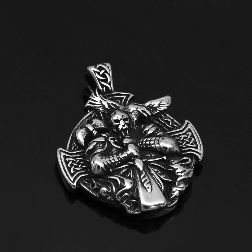 Viking Warrior Aoding Mount Crow Hammer Necklace