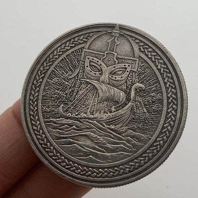 Wandering Coin Sea Sailing Goddess Brass Old Silver Commemorative Medallion Craft Copper Silver