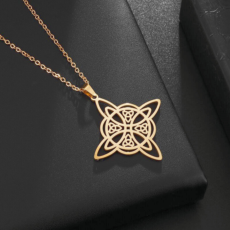 Fashion Celtic Knot Amulet Pendant Personality Trend Simple Hollow Necklace