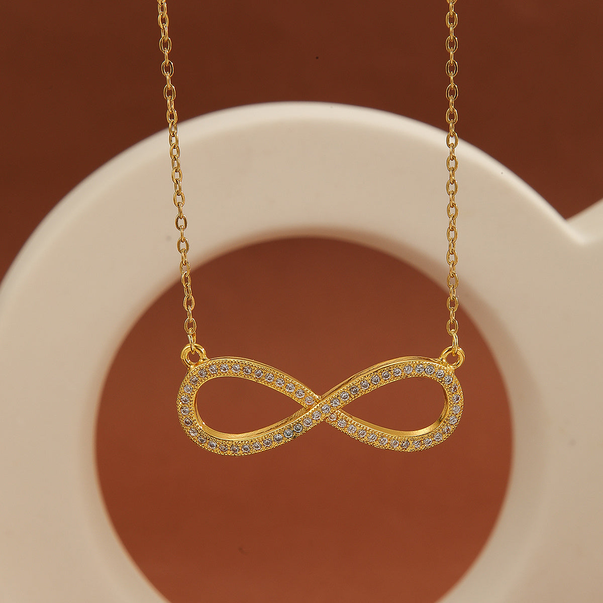 Collier pendentif en diamant étincelant, symbole infinie, élégant et simple – bijoux quotidien pour femmes, cadeau idéal