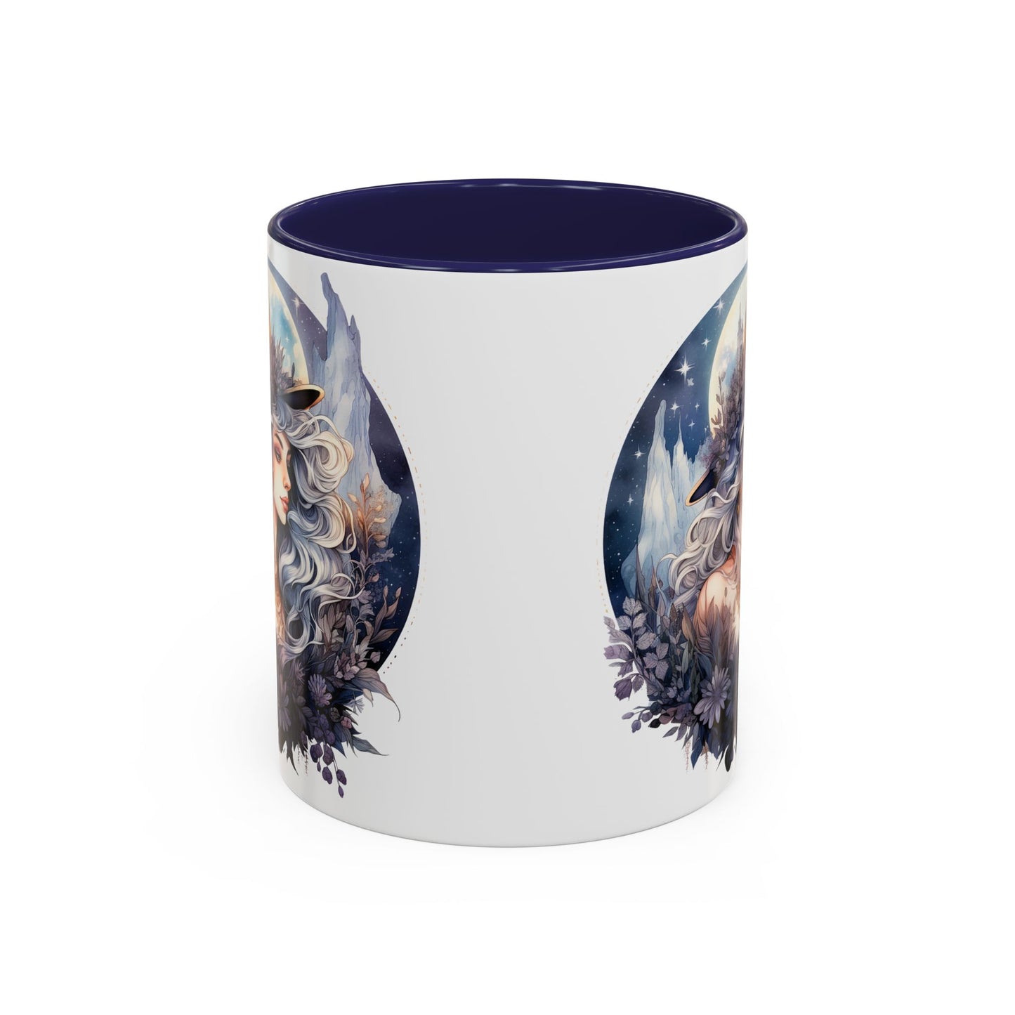 Mystical Floral Accent Coffee Mug, Enchanting Gift for Her, Elegant Home Decor, Celestial Mug, Perfect for Birthdays