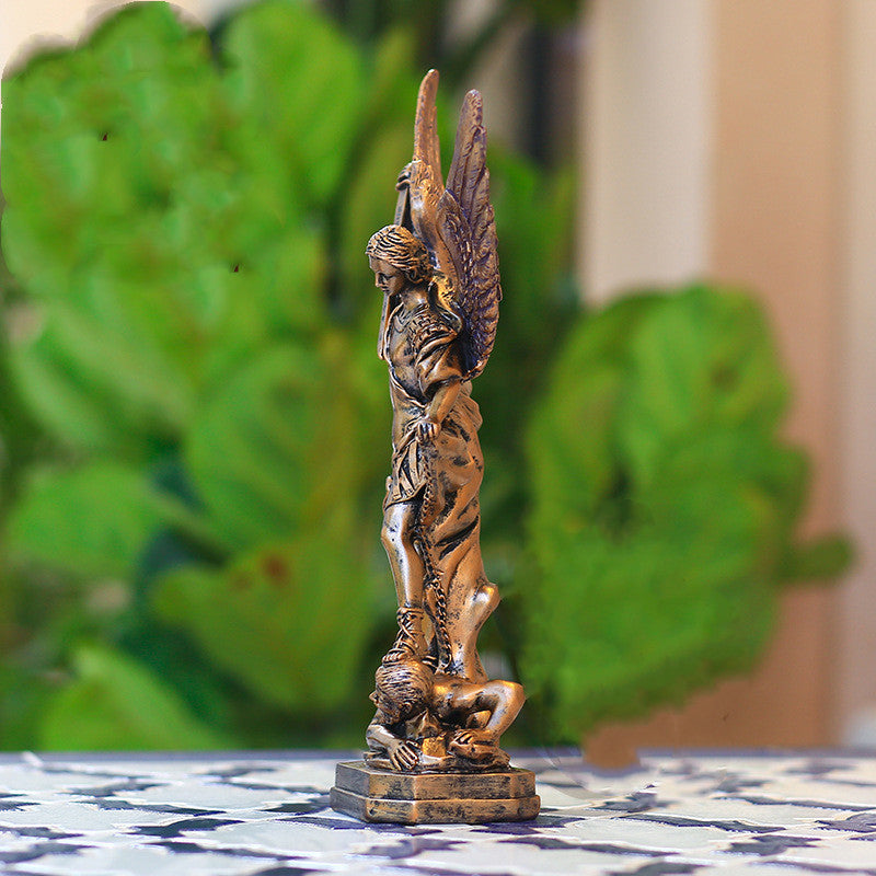 Religious Bronze Killing Demon Angel Ornament