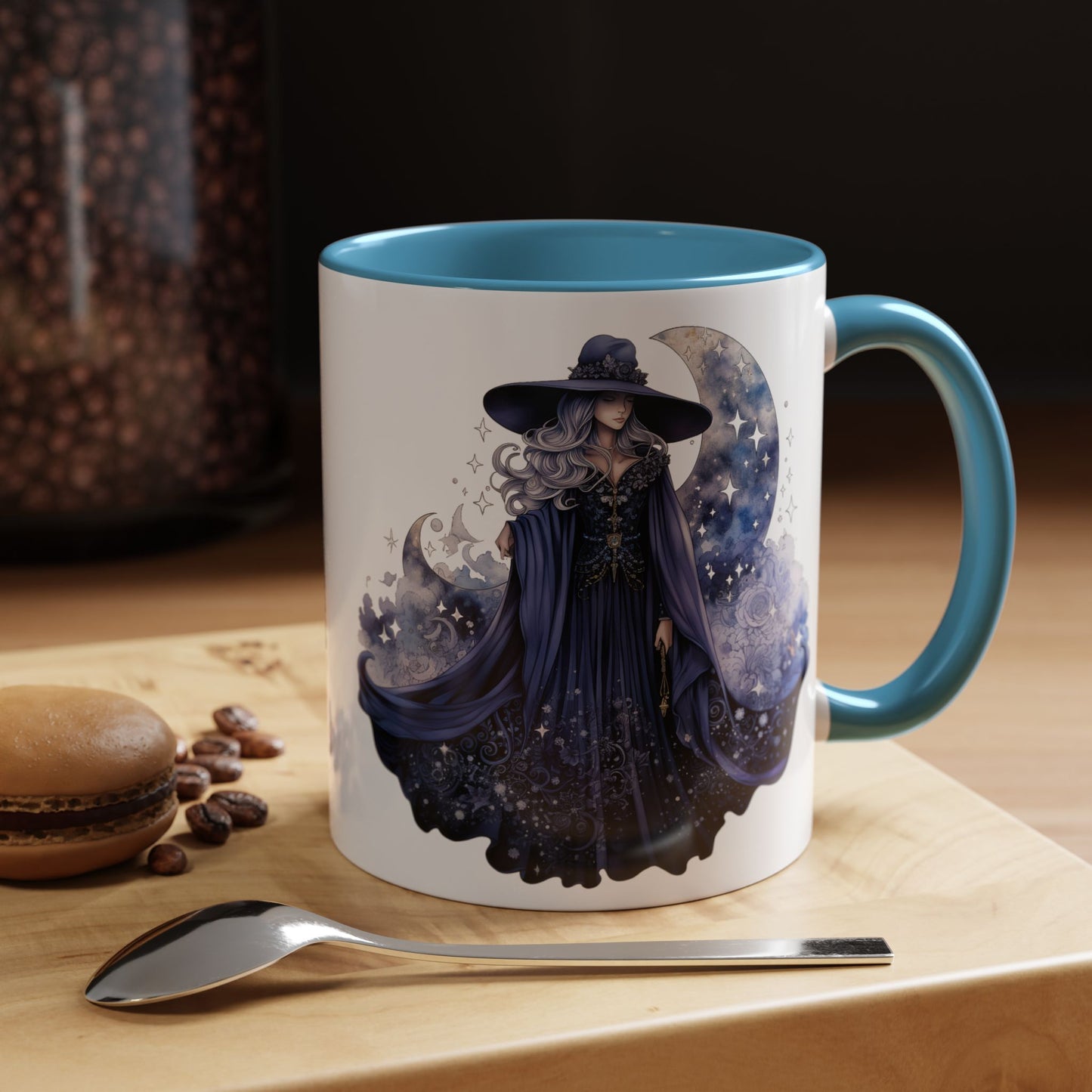 Mystical Sorceress Coffee Mug, Celestial Mug, Witch Coffee Cup, Astrology Drinkware, Enchanted Gift, Moon Phase Mug