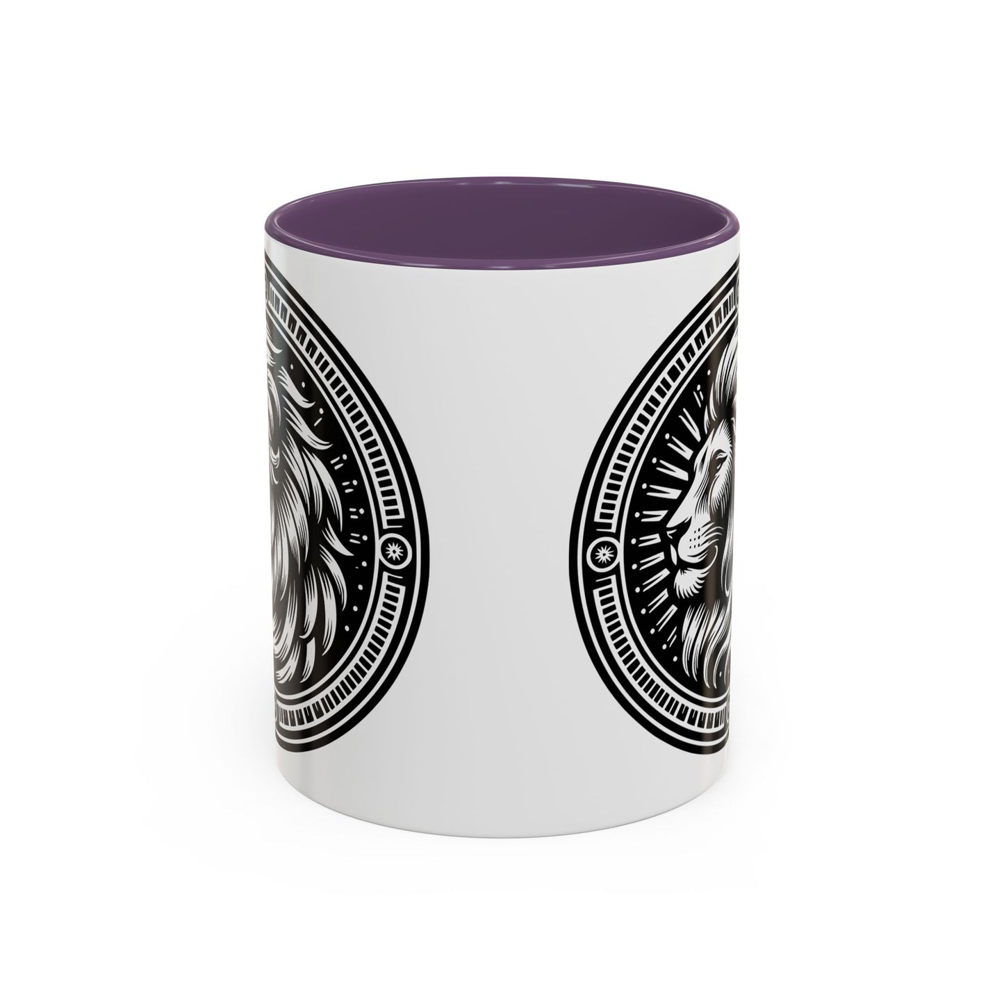Monochrome Lion Accent Coffee Mug, Boho Lion Mug, Animal Print Coffee Cup, Unique Gift for Coffee Lovers, Home Decor