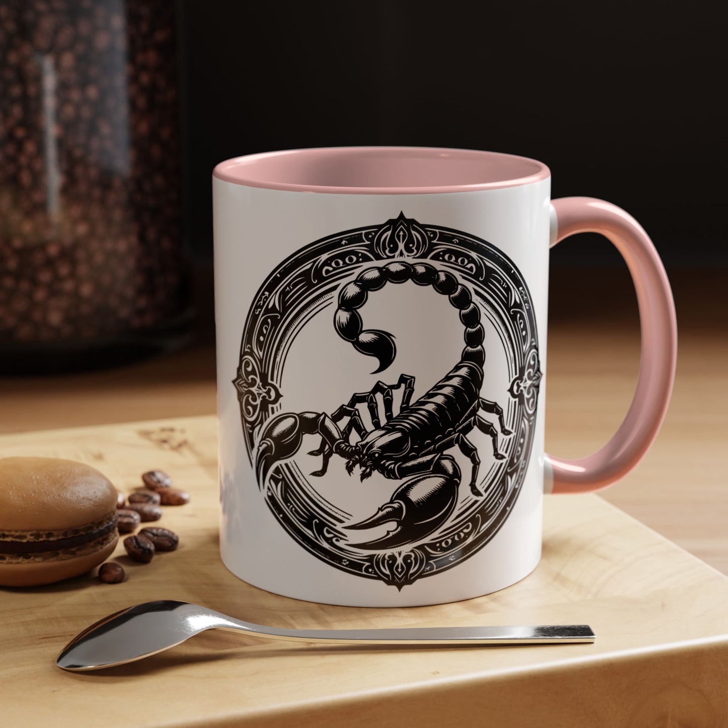 Scorpio Accent Coffee Mug - Personalized Gift, Zodiac Decor, Astrology Lover's Mug, Black and White Design, Birthday Gift